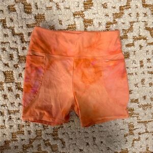 JoyLab High Waist Orange Tie-Dye Shorts